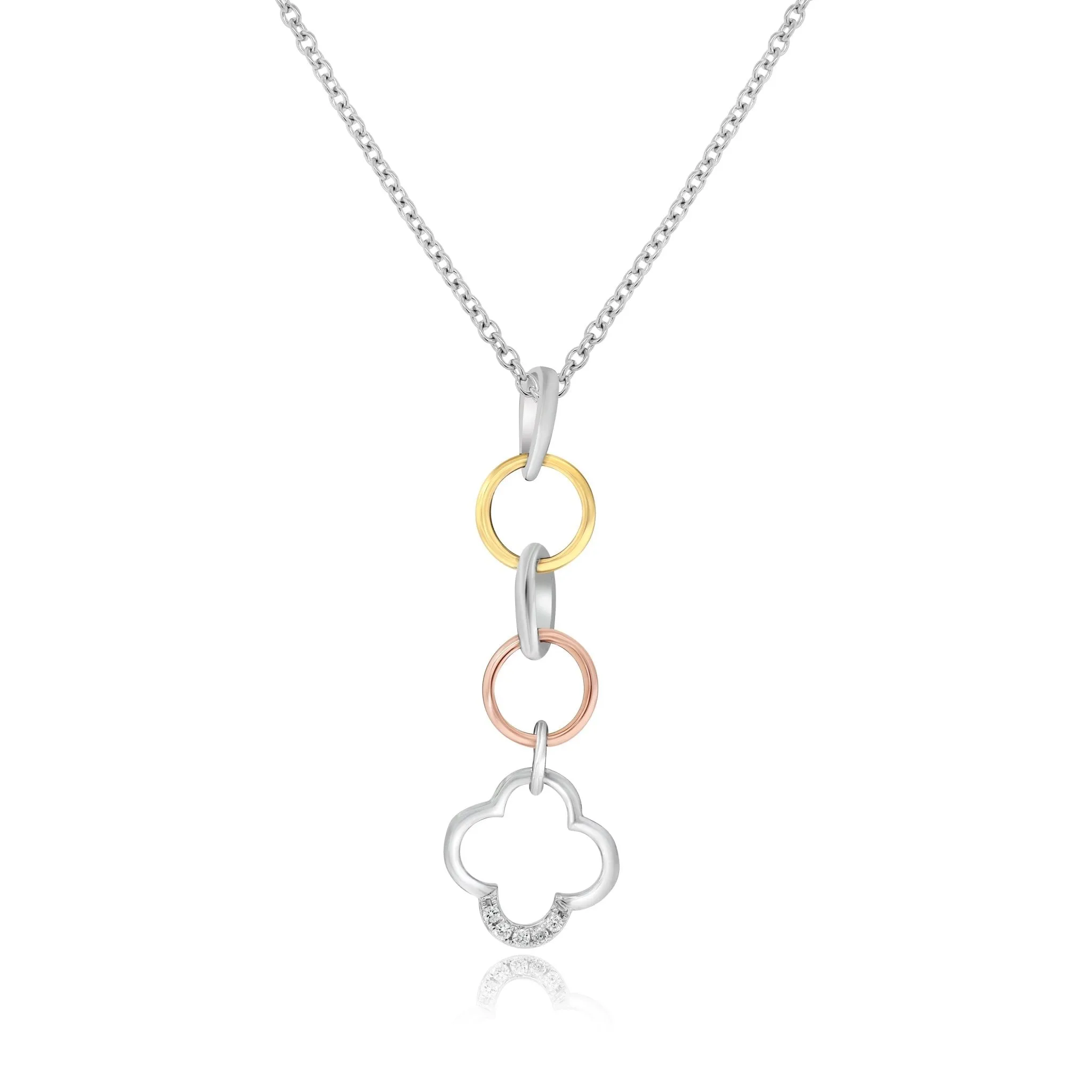 0.03ct Diamond Pendant set in 14KT White, Yellow and Rose Gold / SP035963