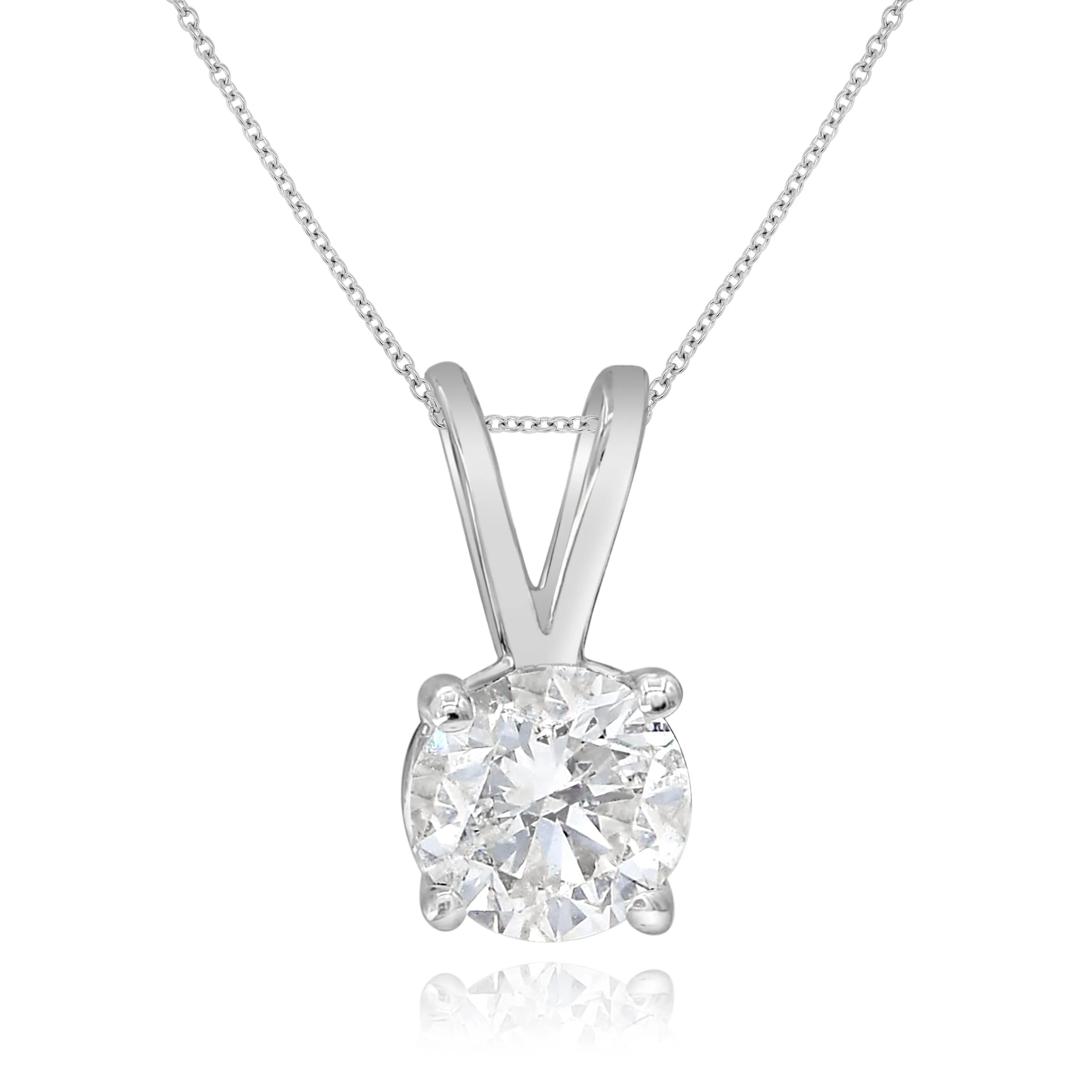 0.46ct Diamond Pendant set in 14KT White Gold / PDST