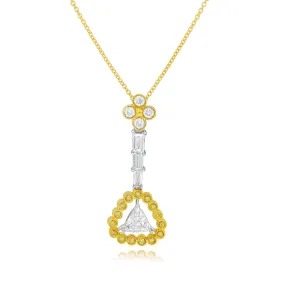 0.70ct White and 0.09ct Yellow Diamond Pendant set in 18KT White and Yellow Gold / P6167