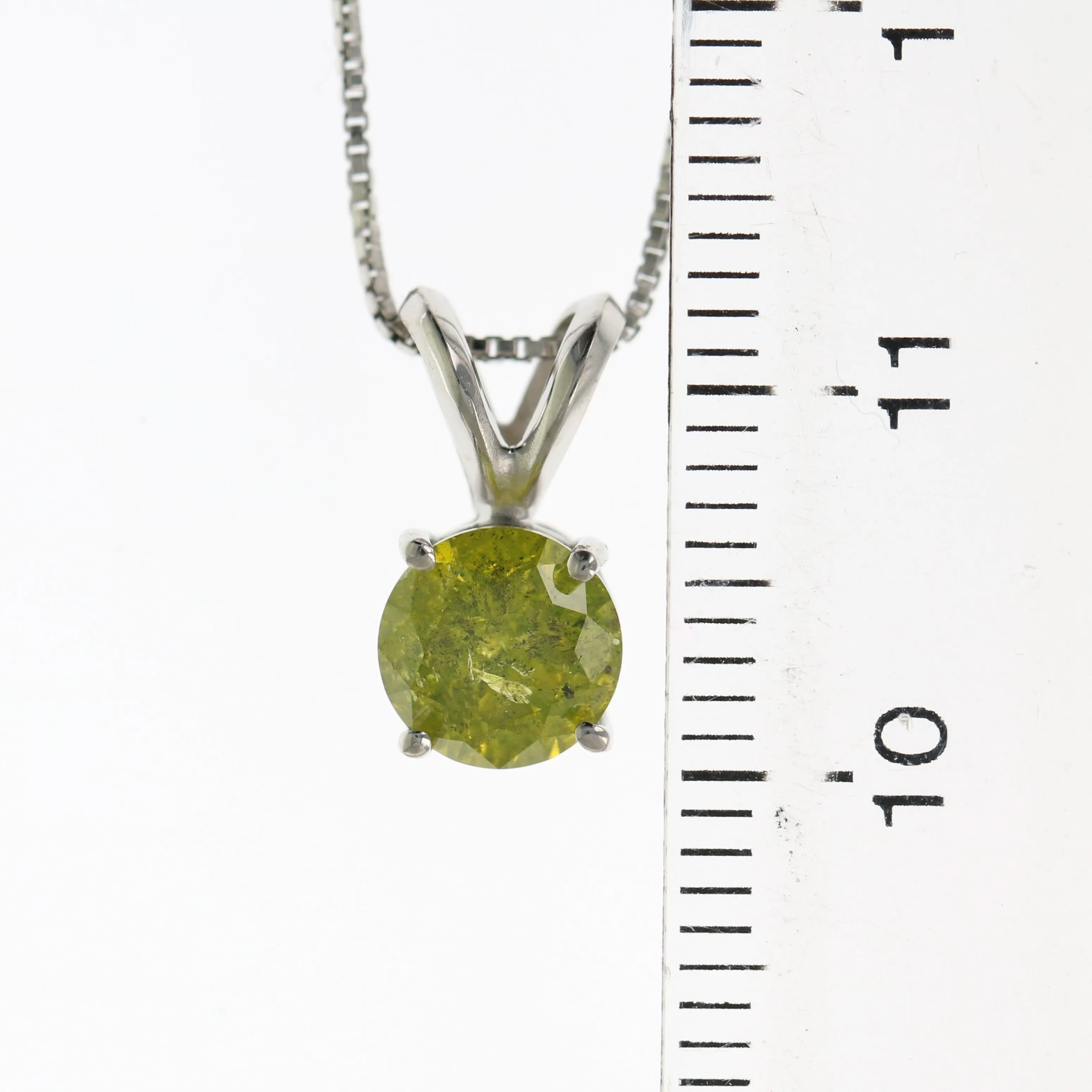 1 cttw Yellow Diamond Solitaire Pendant Necklace 14K White Gold Round with Chain