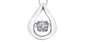 10K White Gold "Tempo" Diamond Pendant with 17" Chain