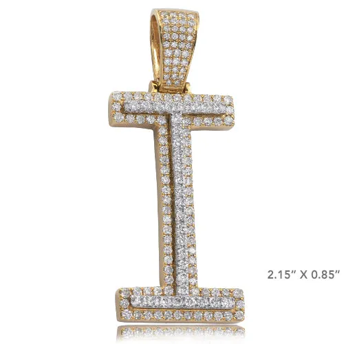 10KY W 2.60CTW DIAMOND TWO TONE INITIAL PENDANT