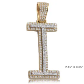 10KY W 2.60CTW DIAMOND TWO TONE INITIAL PENDANT