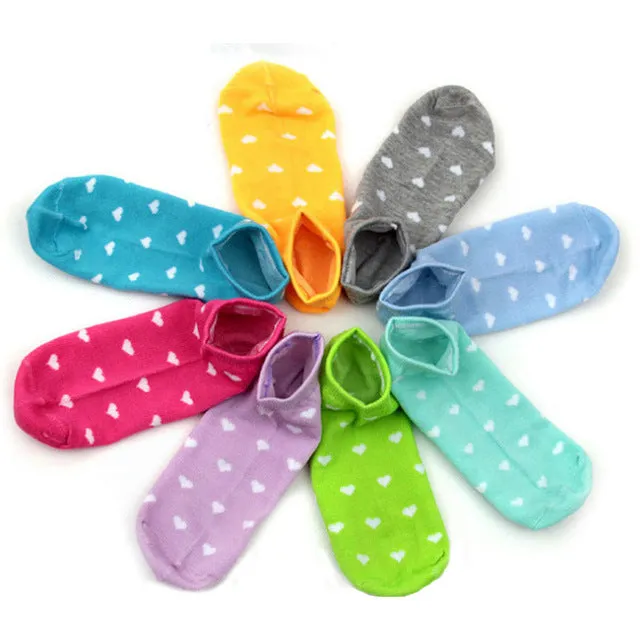 10Pair Women's Socks Short Candy Color Dot Cute Art Socks Female Thin Ankle Cotton Blends Socks Low Cut Sock Chaussettes Femmes