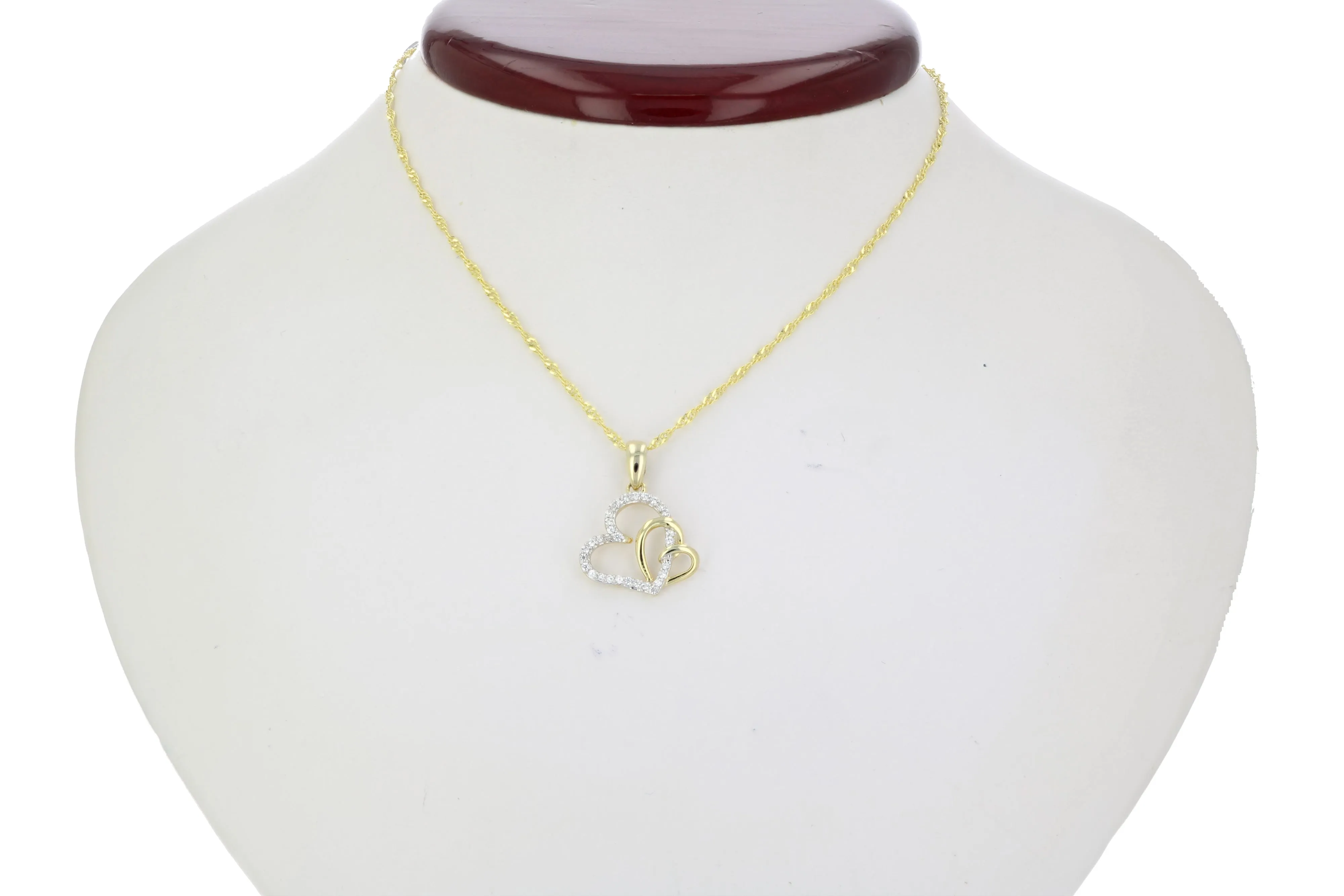 1/10 cttw Diamond Heart Pendant In 14K Yellow Gold with 18 Inch Chain