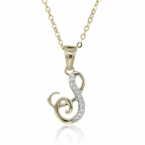 1/20 cttw Diamond Musical Pendant Necklace 14K Yellow Gold with 18 Inch Chain