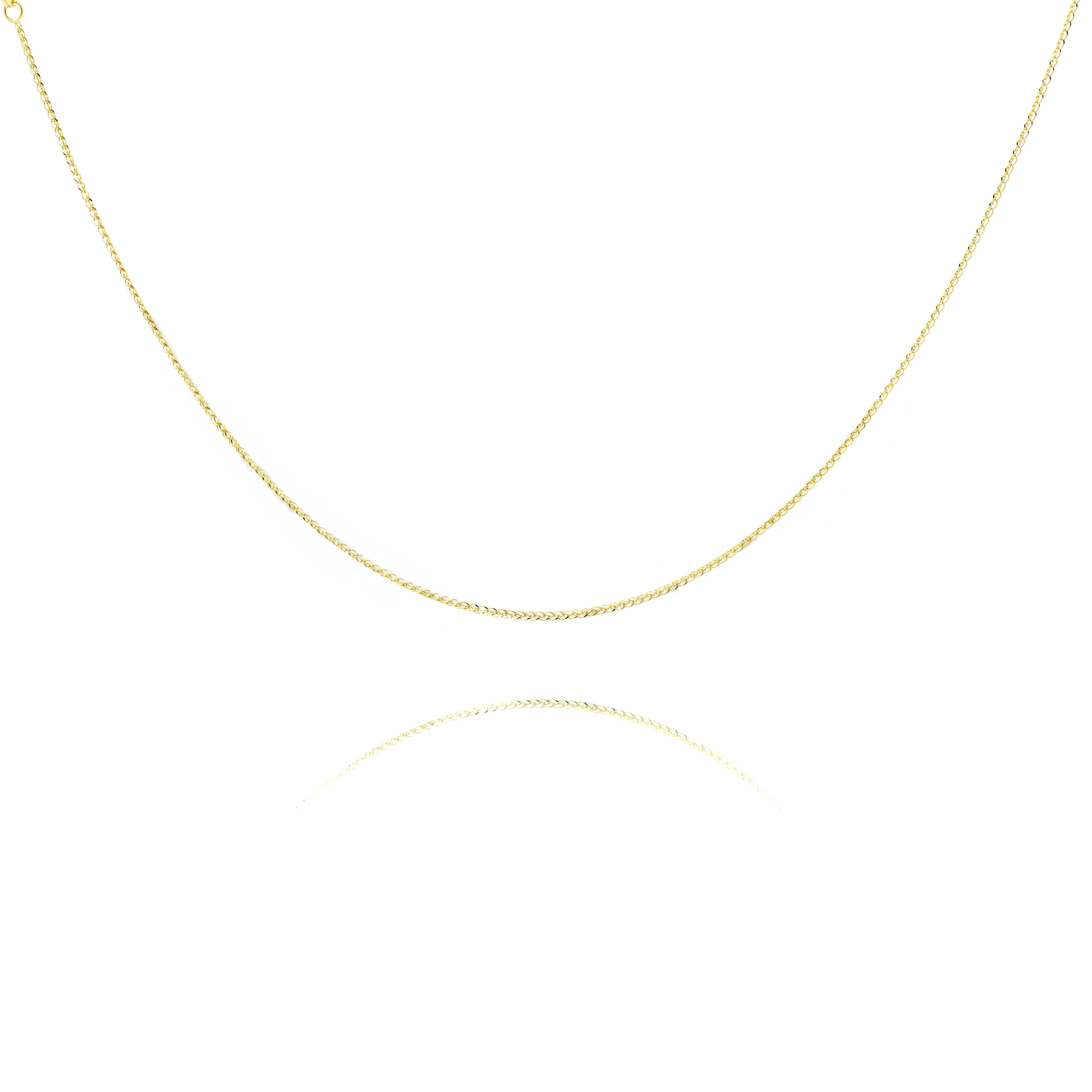 14K Solid Gold Spiga Chain Necklace