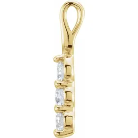14K Yellow 1/2 CTW Lab-Grown Diamond Three-Stone Pendant