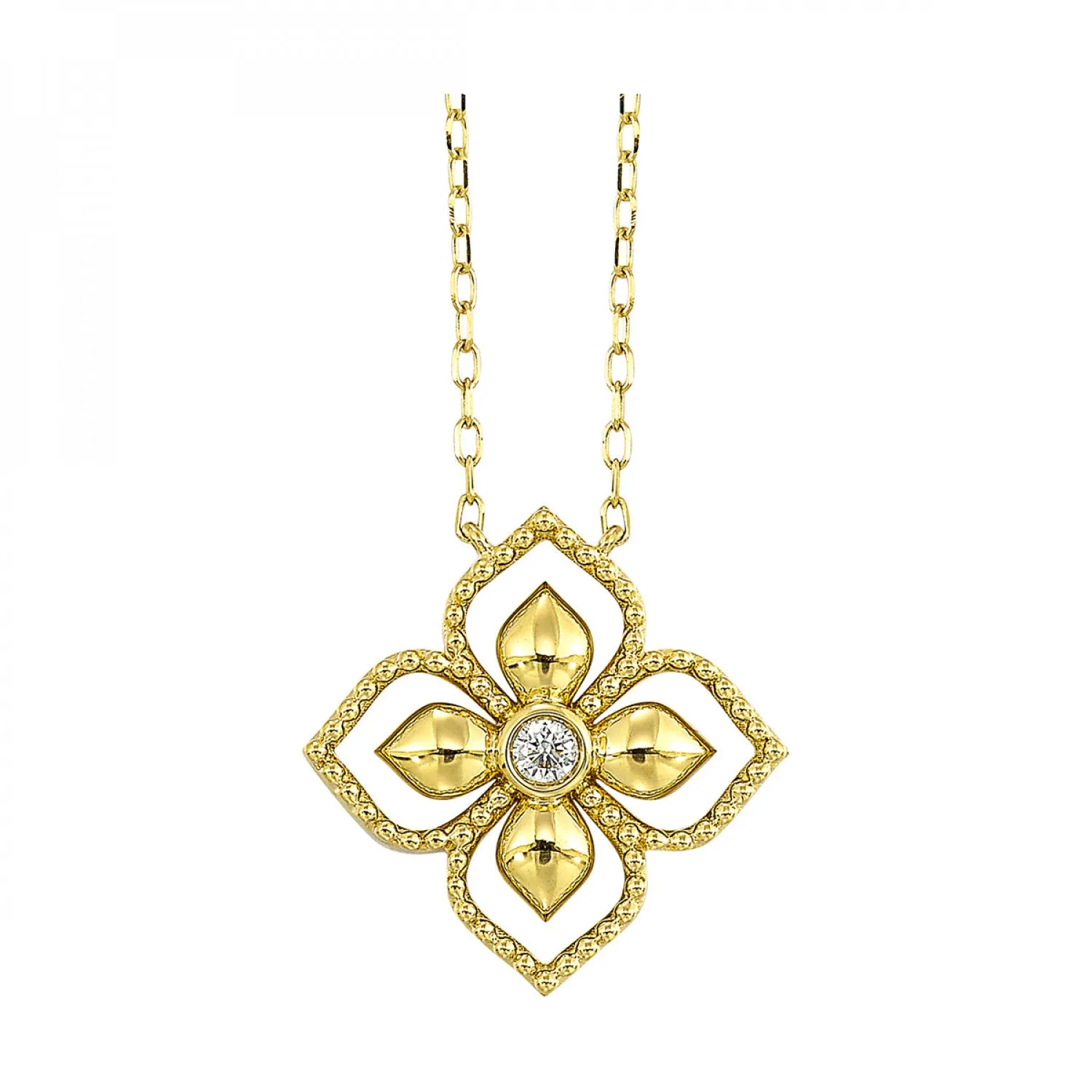 14K Yellow Gold 1/20cttw Diamond Pendant