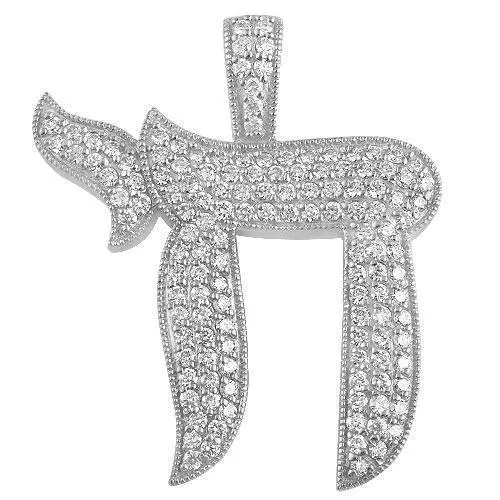 14K Yellow Gold Diamond Chai Pendant 3.00 Ctw