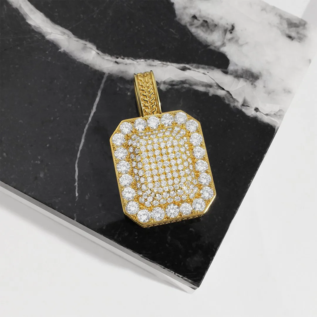 14k Yellow Gold Diamond Classic Pendant 3.5 Ctw