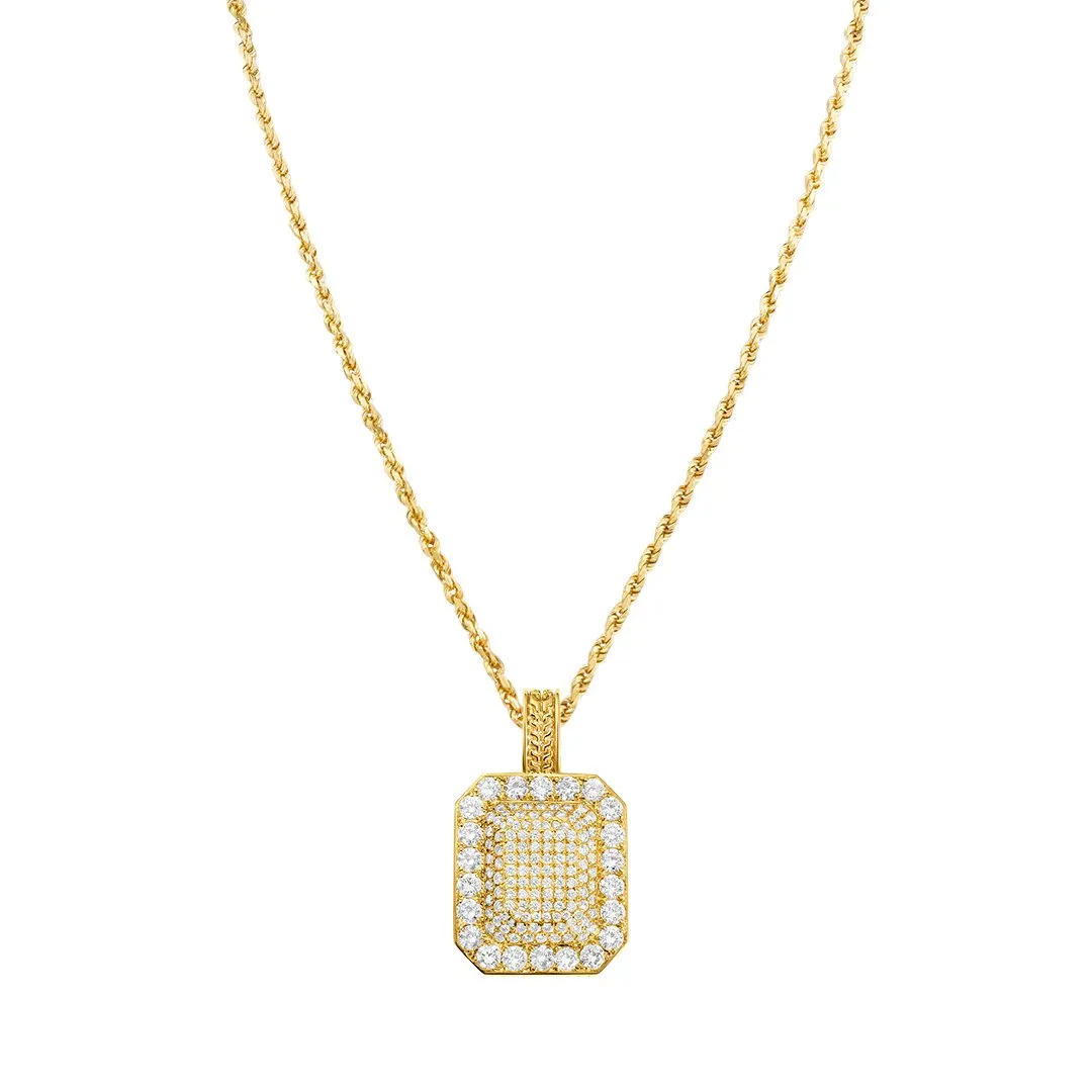 14k Yellow Gold Diamond Classic Pendant 3.5 Ctw