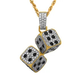 14k Yellow Gold Diamond Dice 5 Ctw