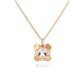18k Gold purple Morganite Diamond Necklace