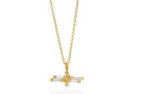 18k Needle Baguette Diamonds Necklace