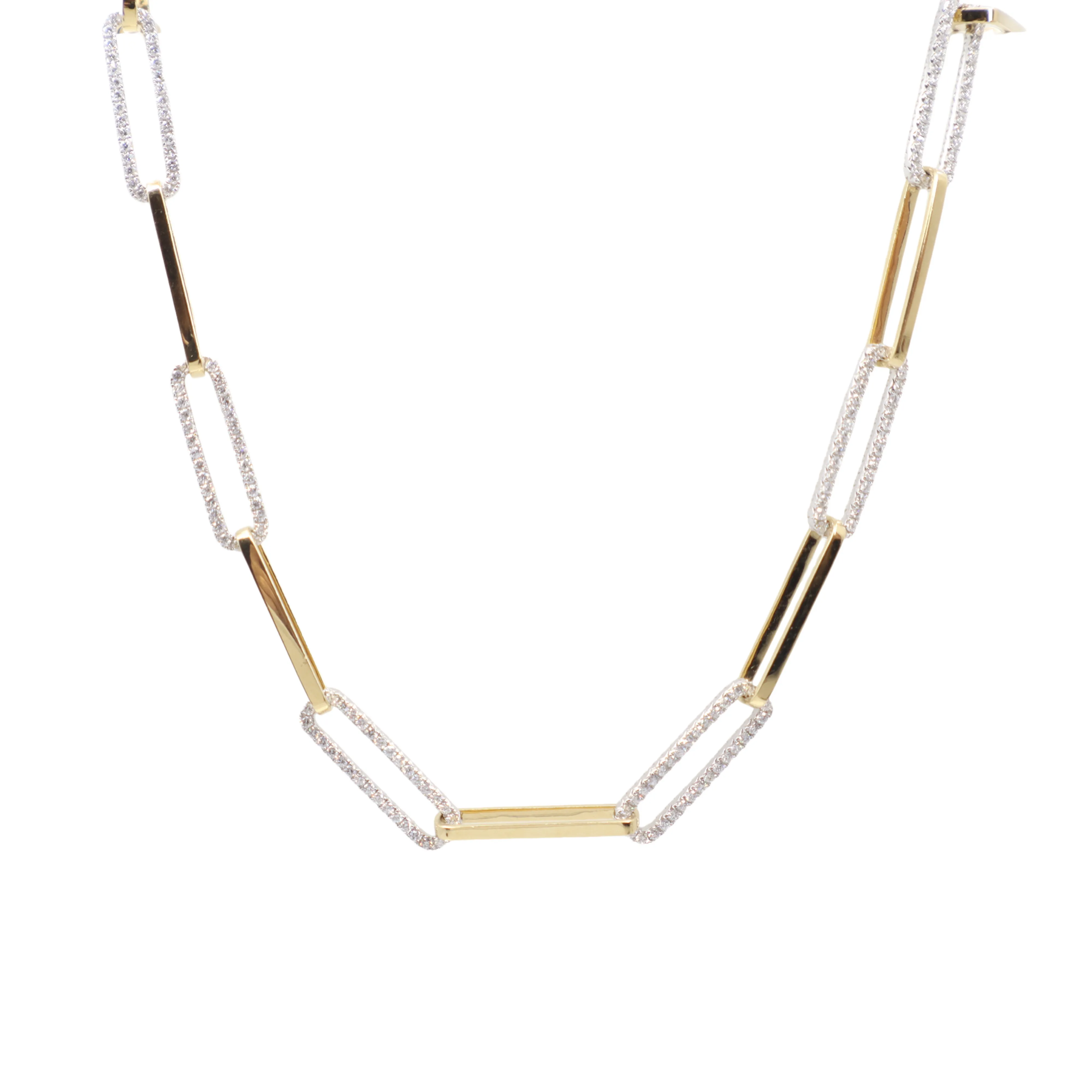 18K Yellow and White Gold Diamond Necklace  - 20767839