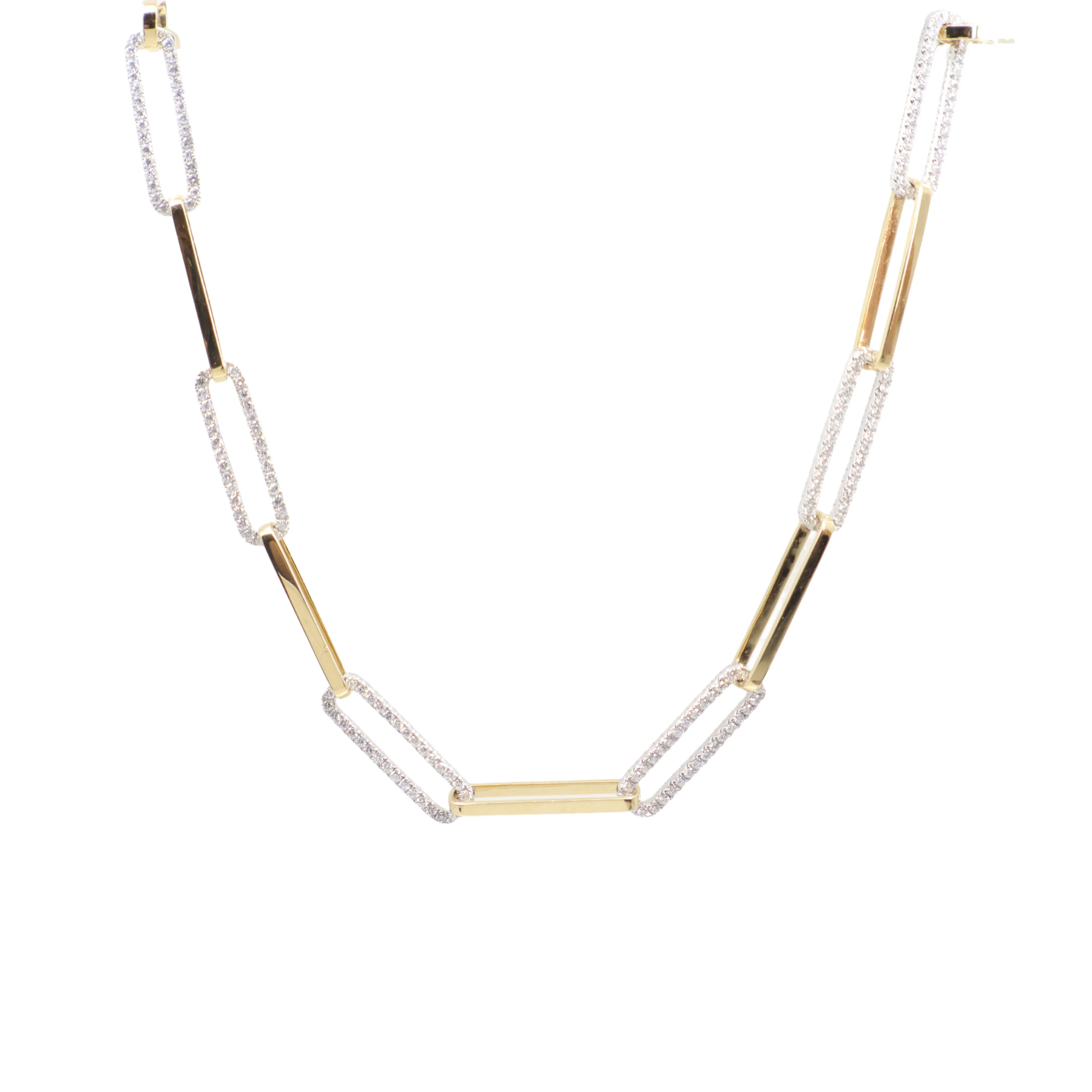 18K Yellow and White Gold Diamond Necklace  - 20767839