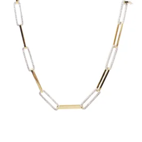 18K Yellow and White Gold Diamond Necklace  - 20767839