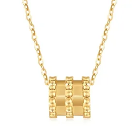 18k Yellow Gold Tubular Design Pendant Necklace