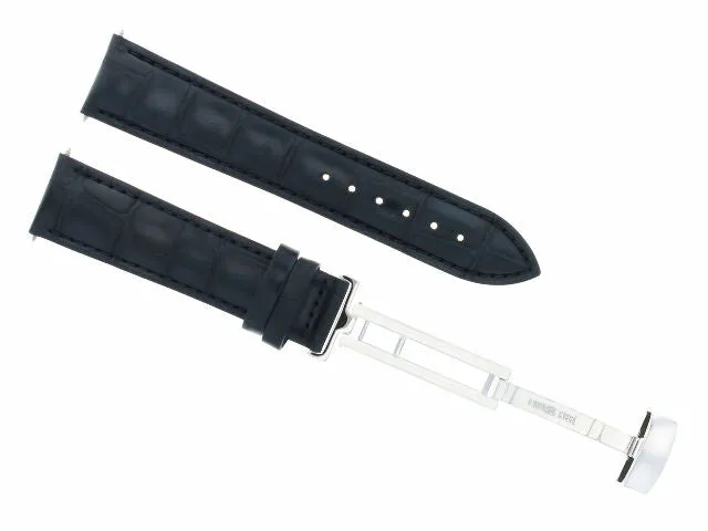 18MM LEATHER WATCH STRAP BAND BUCKLE FOR INVICTA RUSSIAN WATCH DARK DARK BLUE