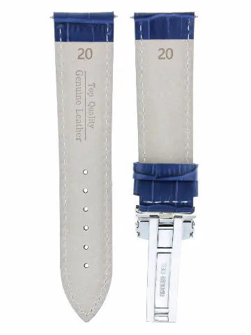 18MM LEATHER WATCH STRAP BAND BUCKLE FOR INVICTA RUSSIAN WATCH DARK DARK BLUE