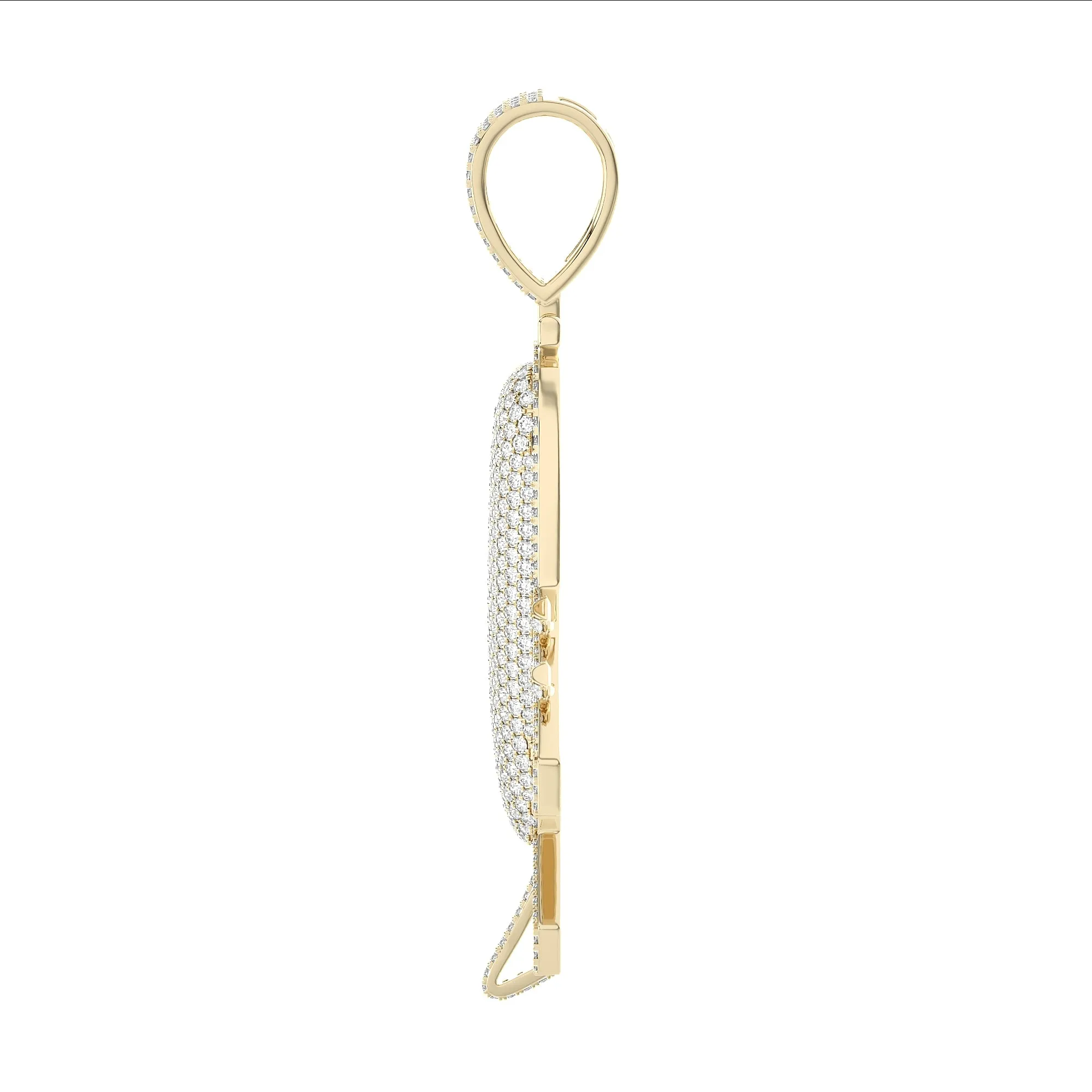 2 1/4" Diamond Airplane Pendant 2.37ct 14K Yellow Gold