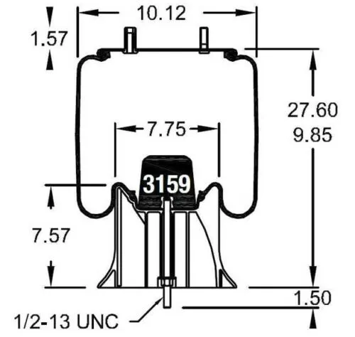2 pack of TORQUE Trailer Air Spring Bag (Replaces Firestone 8749, Firestone W01-358-8749, Goodyear 1R13-153) (2 x TR8749)