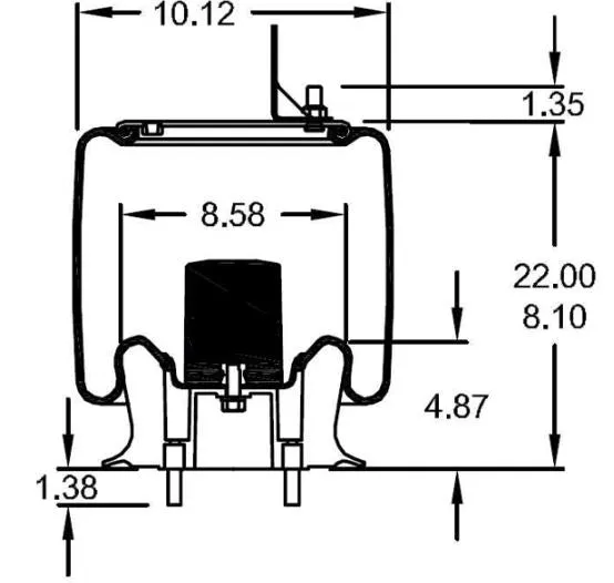 2 pack of TORQUE Trailer Air Spring Bag (Replaces Firestone 9287, Firestone W01-358-9287, Goodyear 1R12-424, 1S12-027, Hendrickson 50405-1, 50405-2) (2 x TR9287)