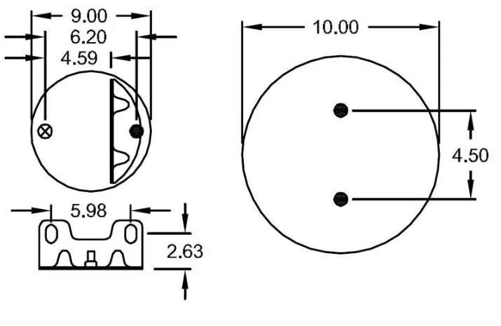2 pack of TORQUE Trailer Air Spring Bag (Replaces Firestone 9287, Firestone W01-358-9287, Goodyear 1R12-424, 1S12-027, Hendrickson 50405-1, 50405-2) (2 x TR9287)