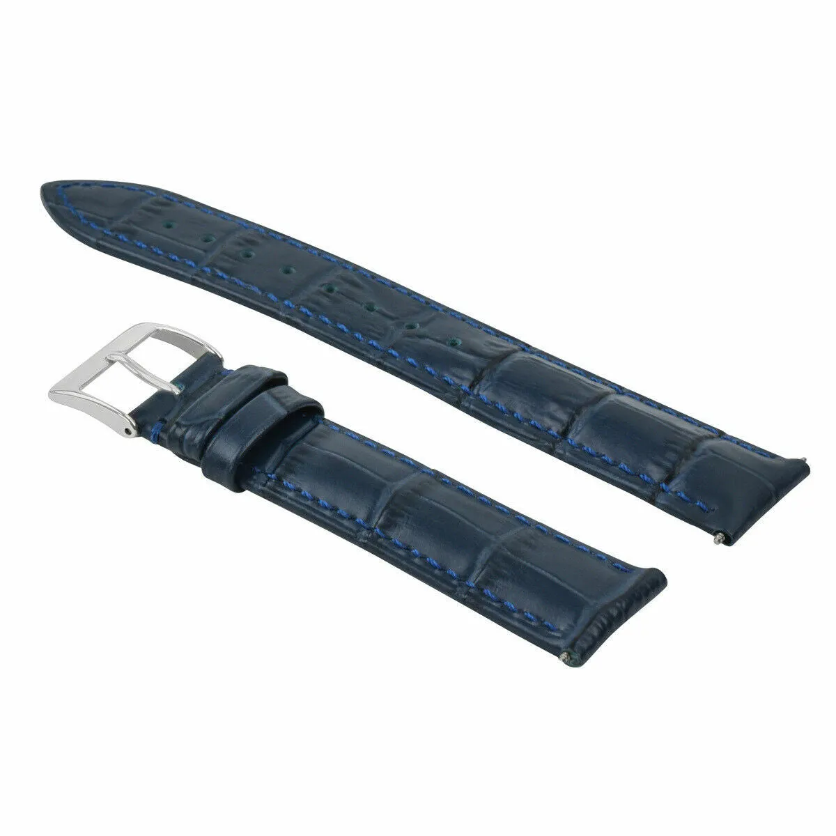 22MM FOR PATEK PHILLIPE WATCH LEATHER WATCH BAND STRAP BLUE 22/18MM LONG