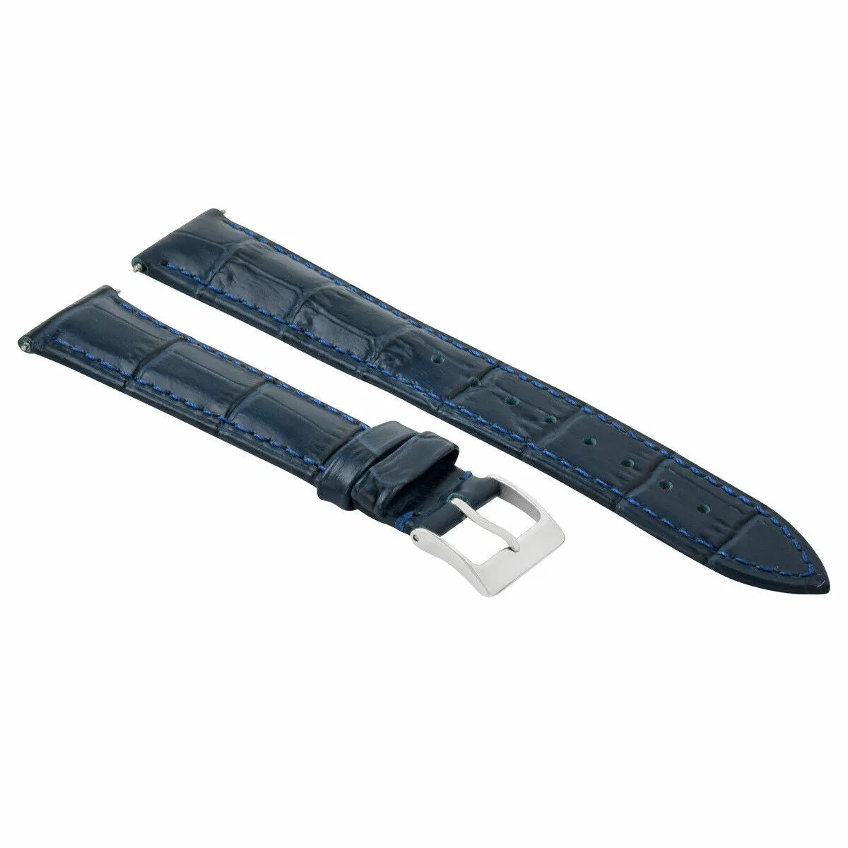 22MM FOR PATEK PHILLIPE WATCH LEATHER WATCH BAND STRAP BLUE 22/18MM LONG