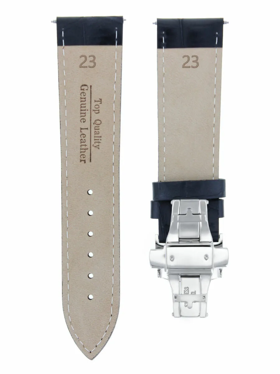 23MM LEATHER WATCH BAND STRAP FOR CITIZEN ECO DRIVE BLUE ANGELS AT8020-03L BLACK