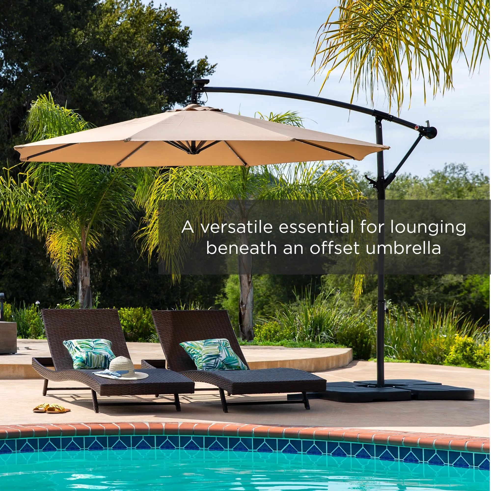 4-Piece Cantilever Offset Patio Umbrella Stand Square Base Plate Set