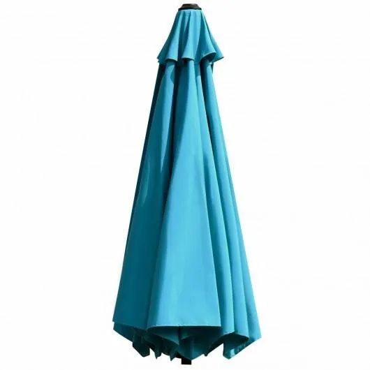 8ft Wall-Mounted Telescopic Folding Tilt Aluminum Sun Shade Umbrella-Blue