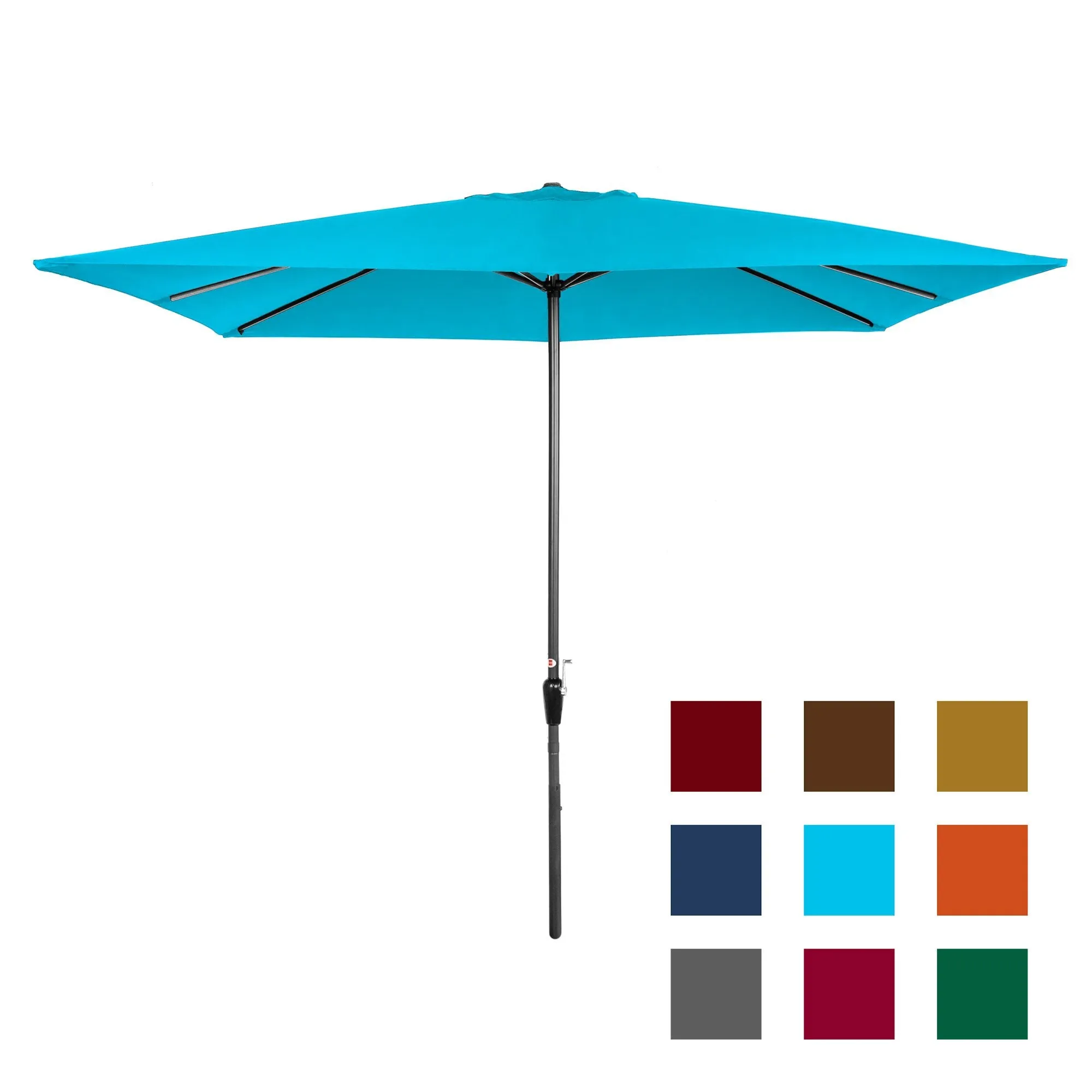 8x11ft Rectangular Patio Umbrella w/ Easy Crank, UV-Resistant Fabric