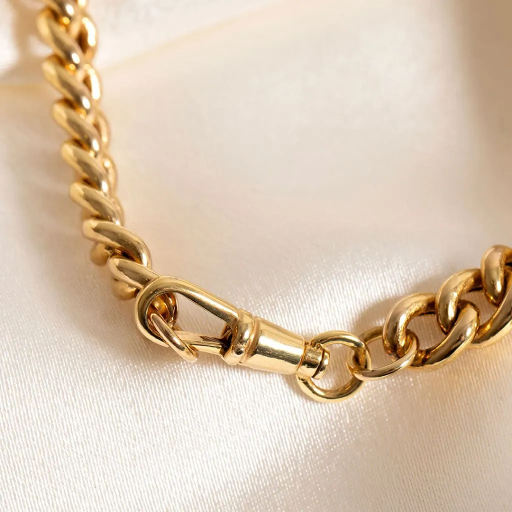 Albert T-Bar Curb Necklace | 9ct Gold
