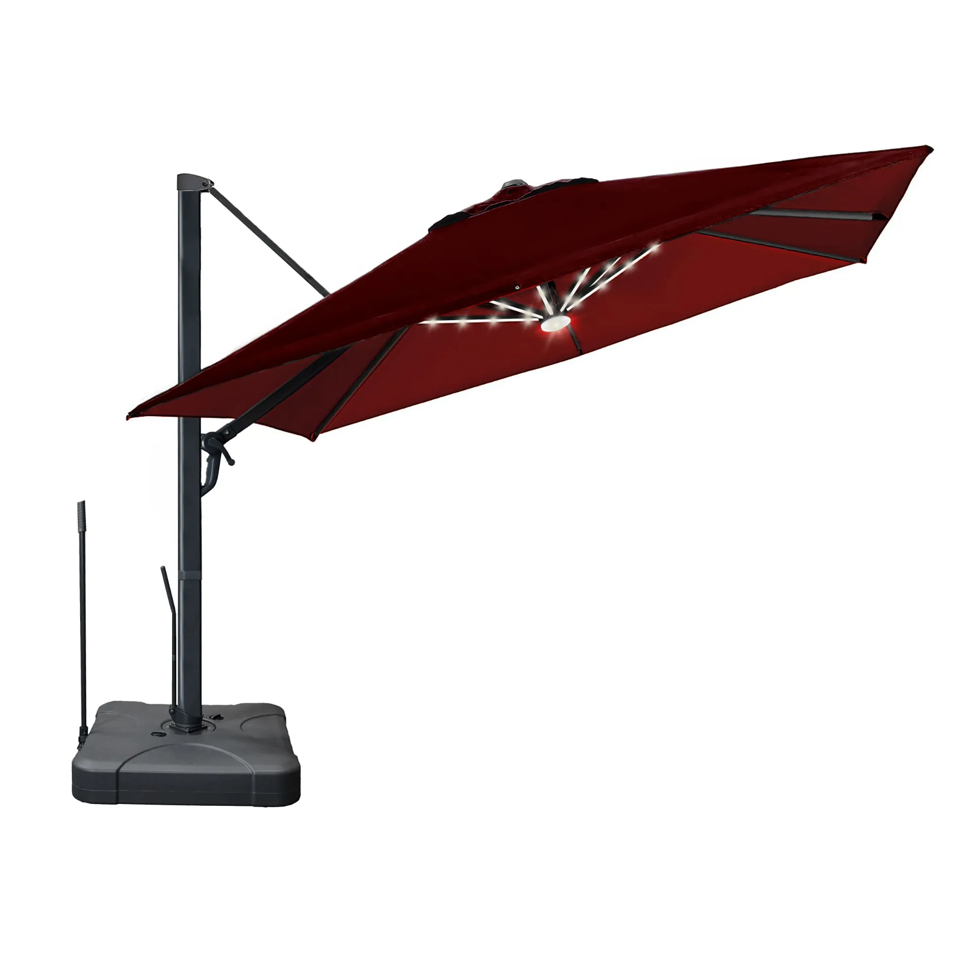 Astra 10ft Solar Cantilever Patio Umbrella with LED Lights