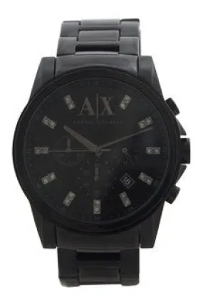 ax2093 chronograph black ion plated stainless steel bracelet watch by armani exchange -For Men