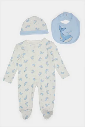 Baby Blue Sleepsuit Gift Set (3 Piece)