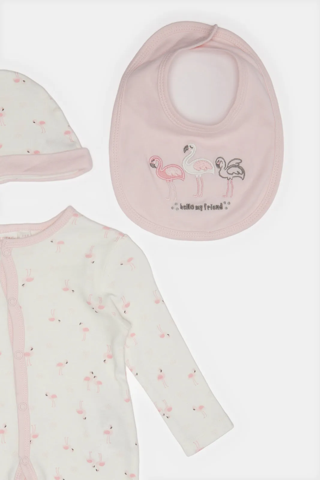 Baby Pink Sleepsuit Gift Set (3 Piece)