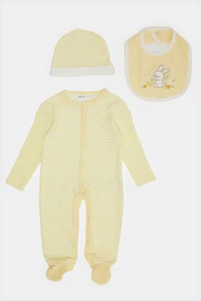 Baby Yellow Sleepsuit Gift Set (3 Piece)