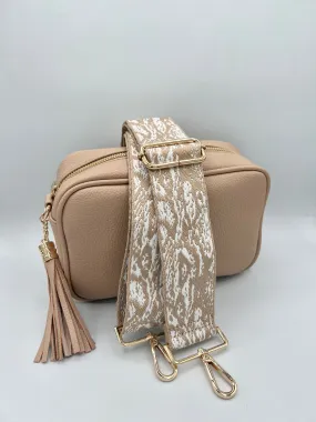 Bag Strap 69 - Camel & White Pattern