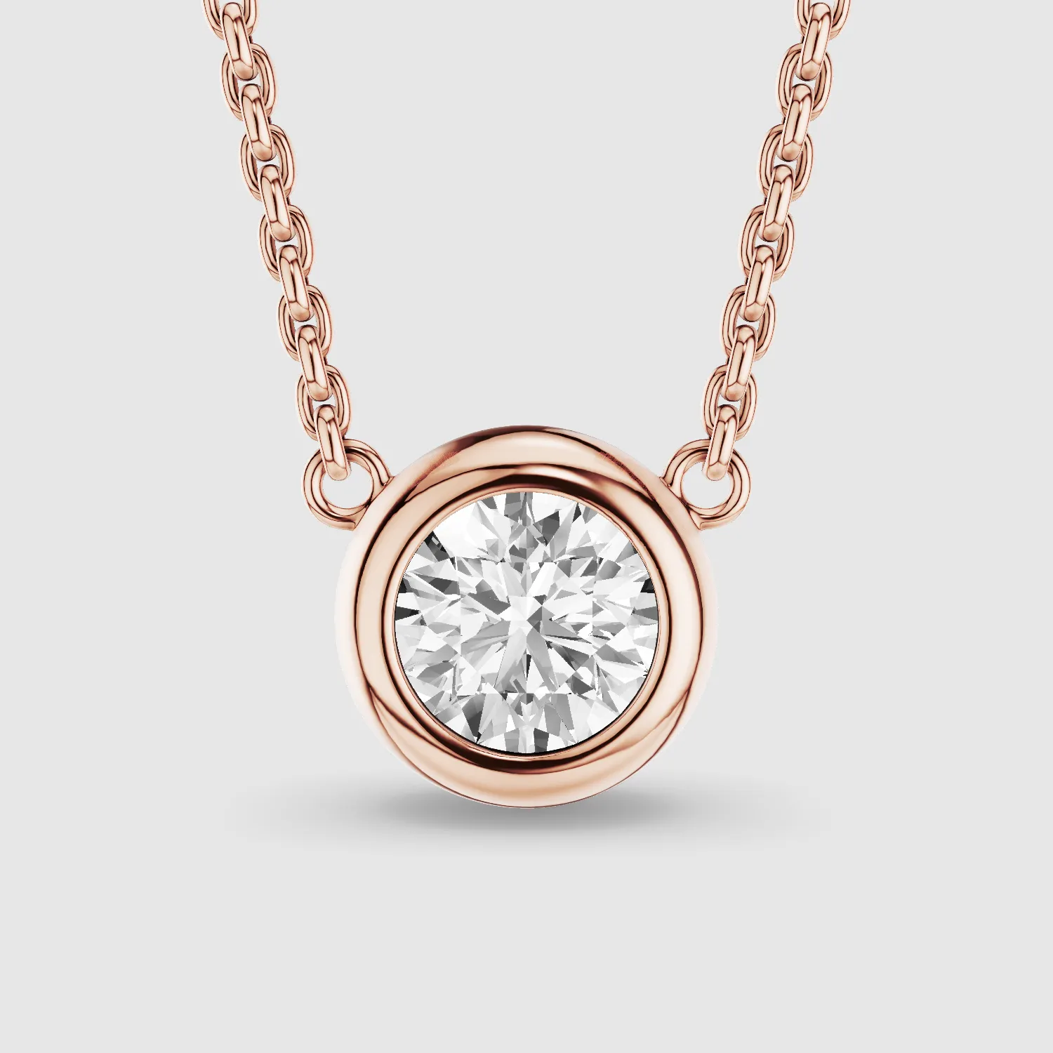 Bezel-Set Solitaire Lab Grown Diamond Pendant-Round