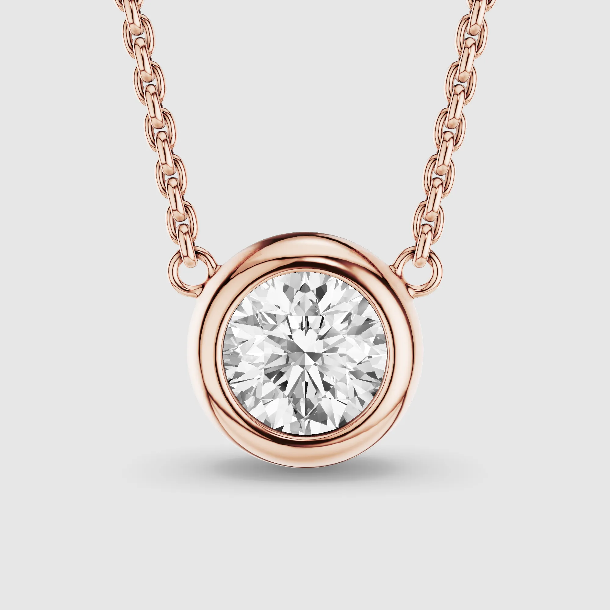 Bezel-Set Solitaire Lab Grown Diamond Pendant-Round