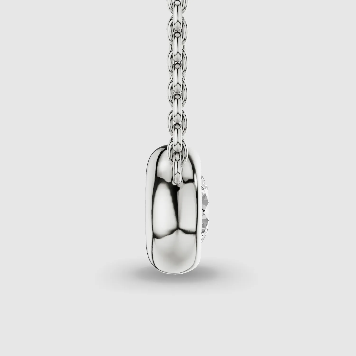Bezel-Set Solitaire Lab Grown Diamond Pendant-Round