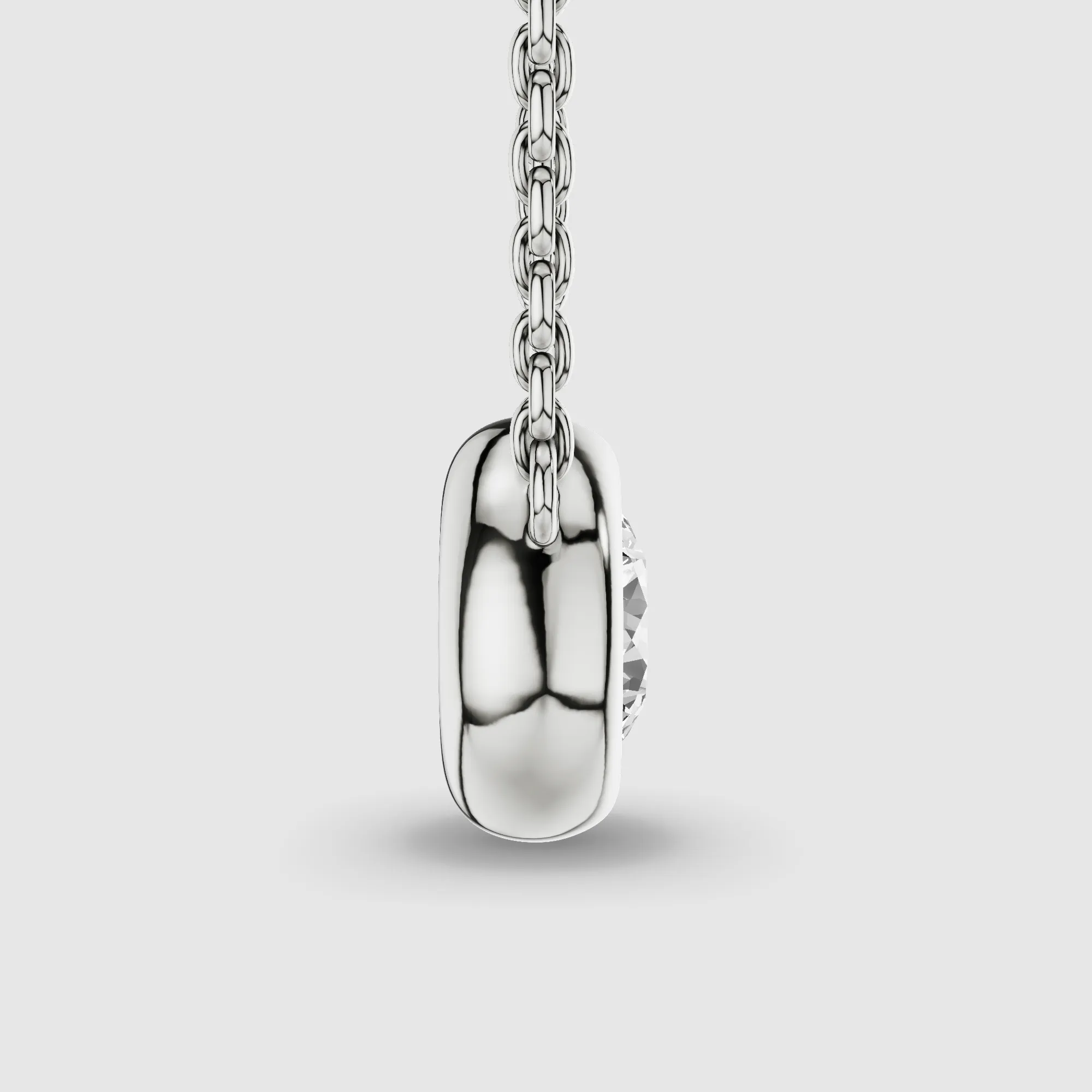 Bezel-Set Solitaire Lab Grown Diamond Pendant-Round