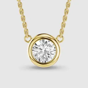 Bezel-Set Solitaire Lab Grown Diamond Pendant-Round