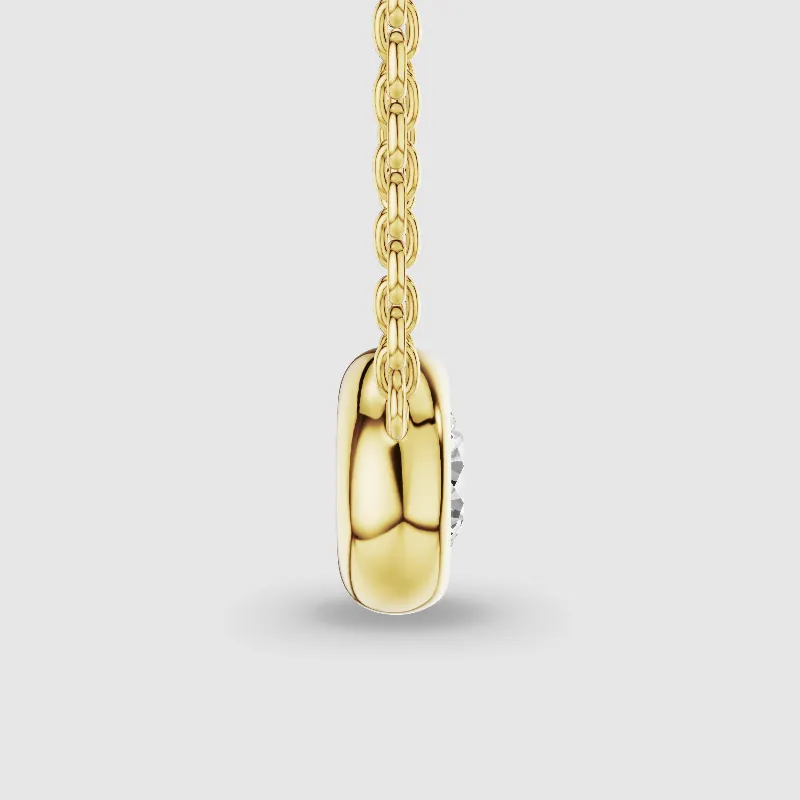 Bezel-Set Solitaire Lab Grown Diamond Pendant-Round
