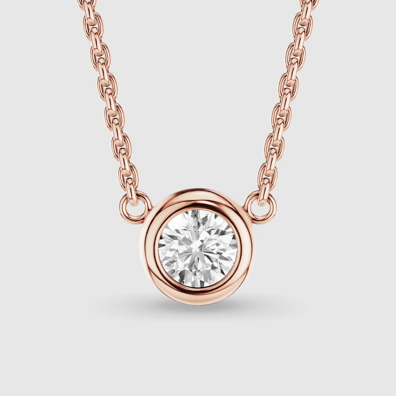 Bezel-Set Solitaire Lab Grown Diamond Pendant-Round