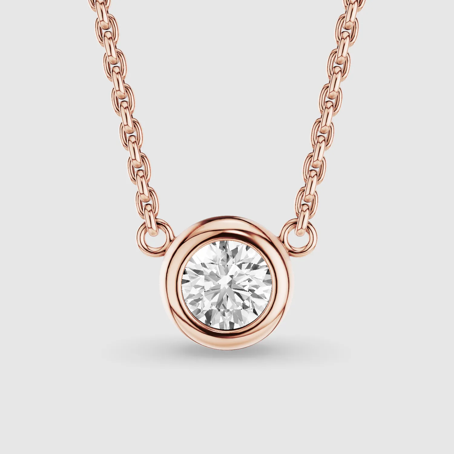 Bezel-Set Solitaire Lab Grown Diamond Pendant-Round